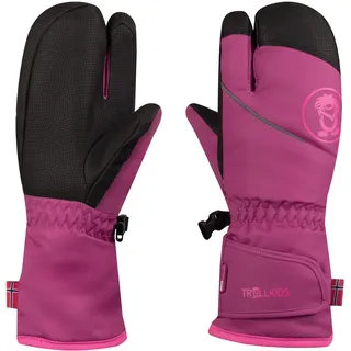 Skihandschuhe TROLLKIDS "KIDS TROLL 3 FINGER GLOVE", Damen, Gr. 6 (11Y/12Y), bright berry, light magenta, Obermaterial: 100% Polyester. Futter: 100% Polyester. Wattierung: 100% Polyester, Handschuhe Skihandschuhe