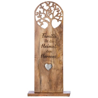 Gilde Holz Deko Standrelief XXL - Lebensbaum Familie & Heimat - Geschenk Einzug Eigenheim - Naturfarben Höhe 86 cm