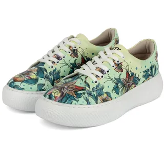 Mumka Damen Flores en Verde Sneaker, Mehrfarbig, 38 EU