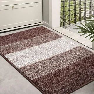 Homaxy Schmutzfangmatte Innen, rutschfeste Fußmatte, Maschinenwaschbare Robust Fussmatte Saugstarke Türmatte für Hund, Eingang, Haustür (60 x 90 cm, Braun)