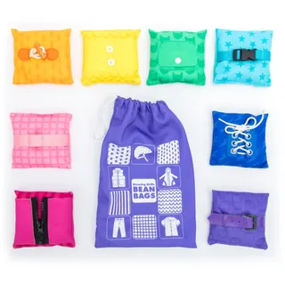 Learning Resources Dressing Skills Bean Bags, Montessori Spielzeug ab 3 Jahren, Feinmotorik Lernhilfe