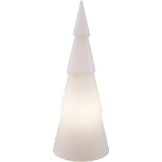 8 seasons DESIGN Shining Tree 3D LED Weihnachtsbaum rund (75 cm, weiß) E27 Fassung inkl. Leuchtmittel in warmweiß, beleuchteter Tannebaum, Weihnachts-Deko, Winter-Deko, für außen + innen