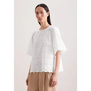 seidensticker Klassische Bluse Tunika Stickerei, weiß