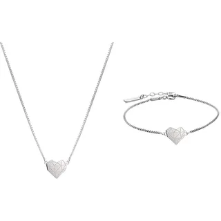 LIEBESKIND BERLIN Herz-Halskette für Damen – Feine Edelstahl-Kette mit liebevollem Herzanhänger – In Silber, Gold, Roségold & Schwarz – Romantisch & Geschenkidee für Sie