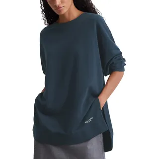 Marc O'Polo Damen Sweatshirt aus Bio-Baumwolle Langarm, Blau (Deep Blue Sea), XXS