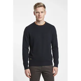 camel active Strickpullover unifarben und aus reiner Baumwolle, schwarz navy
