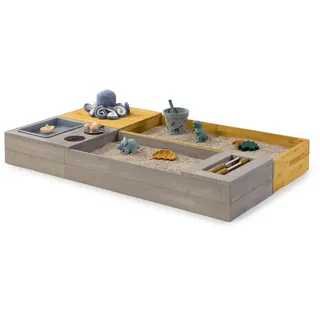 Muddy Buddy Holzsandkasten Flexy Style mit Holzschutz vorbehandelt warmgrau - ocker