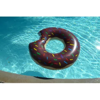 Aufblasbarer Schwimmreifen / Schwimmring "Donut mit Biss" Schoki Pool toy ~110cm