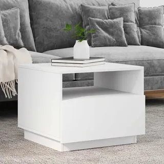 vidaXL Couchtisch mit LED-Leuchten Weiß 50x49x40 cm - Weiß