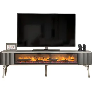 Schlichter TV-Lowboard Sideboard Dekokamin Elektro Dekoration Kamin - Grau