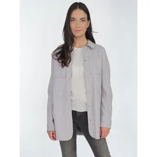 Lederjacke MAZE "Lederhemd 42020135", Damen, Gr. L, blau (sky), Obermaterial: 100% Lammleder LEL. Futter: 100% Polyester PES., Jacken Lederjacke