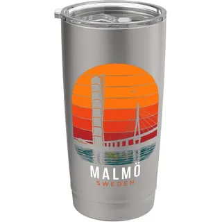Malmo Sweden Retro Schwedisch Skandinavisch Vintage Göteborg Doppelwandiger Edelstahl-Thermobecher
