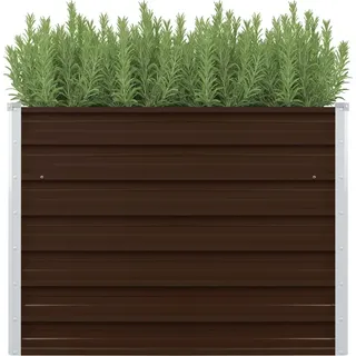 Hochbeet Braun 100 x 100 x 77 cm Verzinkter Stahl - Braun