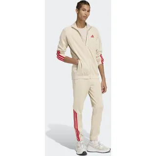 Trainingsanzug ADIDAS SPORTSWEAR "STADIUM 3-STREIFEN", Herren, Gr. XXL, crystal linen, pure ruby, Obermaterial: 100% Polyester, Sportanzüge Trainingsanzug, zweiteiliges Set aus Jacke und Hose, aus leichtem Polyester