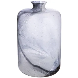 GILDE Kragenvase Fumo aus Glas - Höhe 32cm x Ø 20 cm - schwarz-weiß - Dekovase