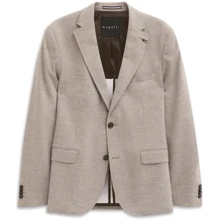 Bugatti Anzugsakko "Modern Fit", Herren, Gr. 54, 50, beige, 39% Wolle, 33% Polyester, 14% Viskose, 13% Polyamid, 1% Elasthan, unifarben, normal, Manschette, Sakkos, mit Reverskragen aus einem Wolle-Mix