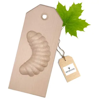 HOFMEISTER® Vanillekipferl Backform Holz – Kipferlform aus Ahornholz zum Formen gleichmäßiger Vanillekipferl, handgefertigt in Deutschland (1 Stück)