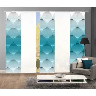 HOME WOHNIDEEN Schiebegardine Klettband 60 x 60 cm Blau