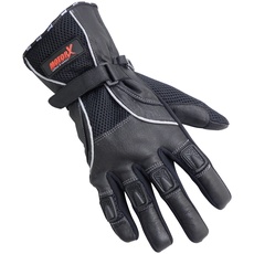 MotorX Motorrad-Handschuhe Sommer, Schwarz, Größe M