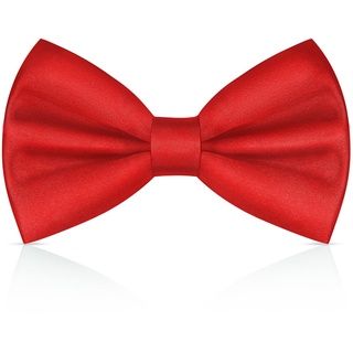 URAQT Fliege Herren, Klassische Einfarbig Fliegen für Männer, Schmale Smoking Fliege Schleife mit Haken, Einstellbar Bow Tie für Hochzeit Party(Rot)