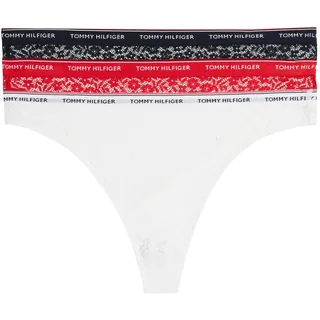 Tommy Hilfiger Damen Strings Premium Essential Tangas, Mehrfarbig (Desert Sky/White/Primary Red), L