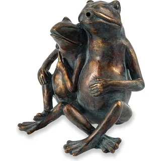 esotec Wasserspeier-Figuren Frosch-Paar | Einzelfigur Gartenfigur 100737 - Grau