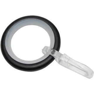 GARDINIA Gardinenringe für Ø 16 mm Schwarz-matt