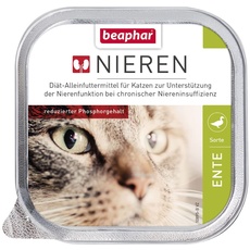 BEAPHAR - Nierendiät Für Katzen - Diätfutter - Reduzierter Phosphorgehalt - Mit Wertvollem Lachsöl - Zur Unterstützung Der Nierenfunktion - Schonkost Für Feinschmecker - 1x 100 g - Ente