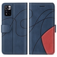 KKEIKO Hülle für Xiaomi Redmi Note 11 Pro Plus 5G, PU Leder Schutzhülle für Xiaomi Redmi Note 11 Pro Plus 5G, Kratzfestes Brieftasche Handyhülle mit Kartenfächern, Blau