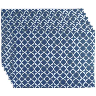 DII Gitter-Tischplatten-Kollektion, Tischset-Set, 33 x 48 cm, nautisches Blau, 6-teilig