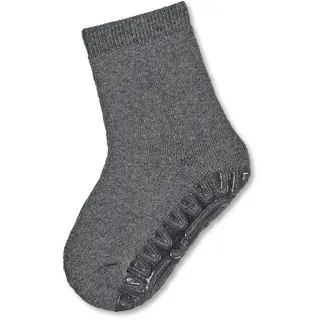 Sterntaler Fli Fli SOFT uni - Unisex Fliesen Flitzer einfarbig - warme Stoppersocken Baby mit Innenfrottee - elastische Baby und Kinder Strümpfe mit Anti-Rutsch-Sohle, anthrazit melange, Größe 28