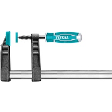 Total Tools - Tightening Sergeant | 400x120mm | Maximale Anzugskraft von 450 kg | Mit automatischem Entriegelungshebel | Für Tischlerarbeiten | Zum Halten von Teilen | Schwarzer Kunststoff