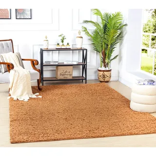 livabliss Surya Home Shaggy Berber Teppich - Flauschiger Teppich für Wohnzimmer, Esszimmer, Schlafzimmer, Langflor Hochflor Teppich flauschig - Teppich groß 200x290 cm, Wohnzimmerteppich in Terrakotta