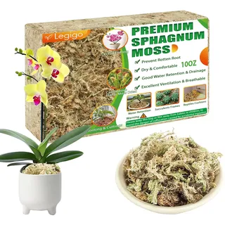 Legigo 300g Premium Sphagnum Moos - ergibt 14L Spagnummoos für Pflanzen | Speichert Wasser Torfmoos für Orchideen, Monstera, Sukkulenten, Fleischfressende Pflanzen & Stecklinge