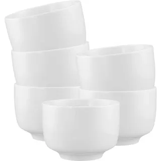 Tasse SELTMANN WEIDEN "Milchkaffeetassen ohne Henkel Sento Home 350 ml 6er Set weiß", weiß, B:10,1cm H:7,2cm Ø:10,1cm, Porzellan, Trinkgefäße, Tasse, Spülmaschinengeeignet, Mikrowellengeeignet, Ofenfest, Salamandergeeignet, Kühlschrankgeeignet, Gefrierschrankgeeignet