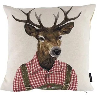 Mars & More Kissen Tiroler Hirsch Zierkissen Dekokissen Couchkissen 45x45 cm