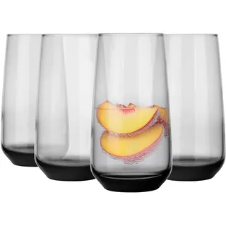 glasmark krosno 1992 Glasmark Krosno Wassergläser Gläser Trinkgläser Set Longdrink Cocktail Gin Wasser Saft Longdrinkgläser Cocktailgläser Trinkglas Wasserglas Spülmaschinenfest Transparent 4 x 430 ml