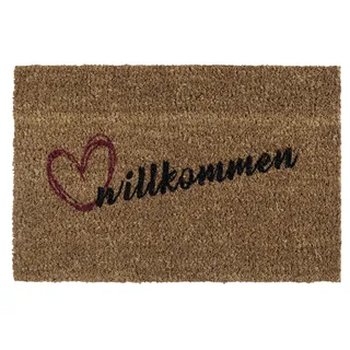 andiamo Fußmatte Kokos bedruckt - ideal als Fußmatte Outdoor Schmutzfangmatte oder Kokosmatte - Fußmatte außen pflegeleicht mit rutschhemmender Rückseite 40 x 60 cm Willkommen