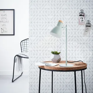 BRILLIANT grüne Tischlampe VENEA | dekorative Tischleuchte mit Schnurzwischenschalter mit schwenkbaren Kopf | Metall/Holz | 47cm Höhe | 1x E14 Fassung max. 25W - Grün