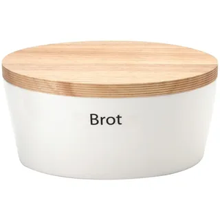 Continenta Brottopf oval mit Holzdeckel 27 x 20 x 12,5 cm,