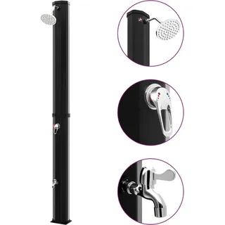 Maison Exclusive Solardusche mit Duschkopf und Wasserhahn 35 L Schwarz - Schwarz