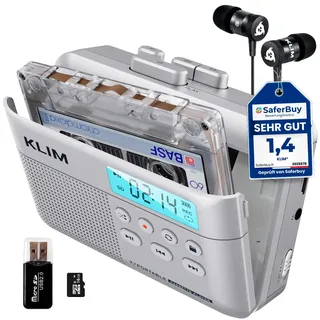 Kassettenspieler - Kassettenrekorder - Cassette Player - Kassetten Digitalisieren - Tragbarer Kassettenrekorder - Mikrofon & Lautsprecher - Wiederaufladbarer Akku - Ohrhörer - 16GB SD-Karte
