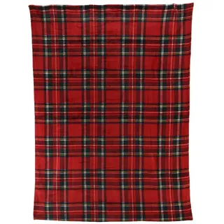 Kuscheldecke Flanelldecke 200 x 150 cm 100% Polyester Wohndecke Fleecedecke rot kariert