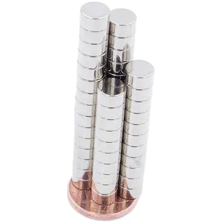 Brudazon | 50 Mini Scheiben-Magnete 6x3mm | N52 stärkste Stufe - Neodym-Magnete ultrastark | Power-Magnet für Modellbau, Foto, Whiteboard, Pinnwand, Kühlschrank, Basteln | Magnetscheibe extra stark