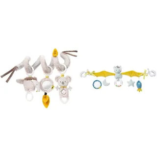 Fehn Activity Spirale Australia - Kinderwagen Spielzeug zum Fühlen und Greifen & Kinderwagenkette Spielzeug Fledermaus – Baby Mobile Kette mit niedlichen Figuren