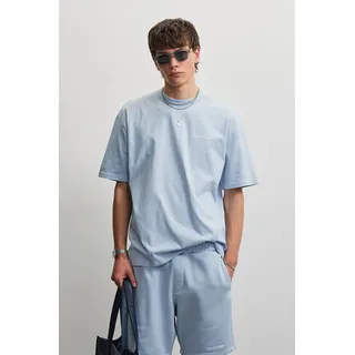PEGADOR T-Shirt "LOGO OVERSIZED TEE" Baumwolle, oversize, washed ocean blau weiß