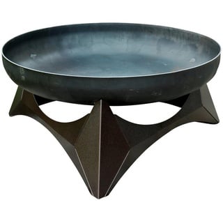 Xxxl Feuerschale , Kupferfarben, Rostfarben , Metall , 63x31x63 cm , Grüner Punkt, Made in Europe, Handmade in Europe , abnehmbare Standfüße, hitzebeständig , Freizeit & Co, Haus & Garten