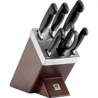 Zwilling Vier Sterne Selbstschärfender Messerblock 7-tlg. Braun