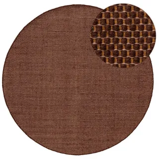 benuta Pure Wollteppich rund Rocco Braun ø 150 cm rund , Textil , Beton Optik , Rund , 150x150 cm , pflegeleicht , Teppiche und Böden, Teppiche, Schafwollteppiche