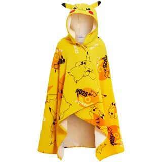 Pikachu Kapuzenhandtuch 100% Baumwolle Kinder 3D Ohren Kostüm Pikachu Poncho Strand Badetuch Schwimmtuch